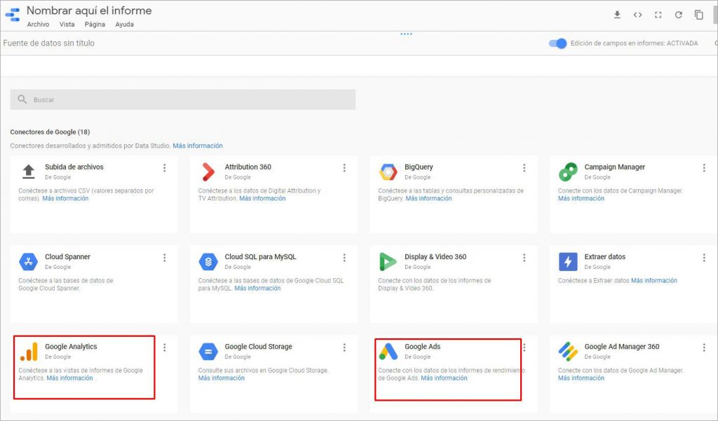 nueva fuente de dato