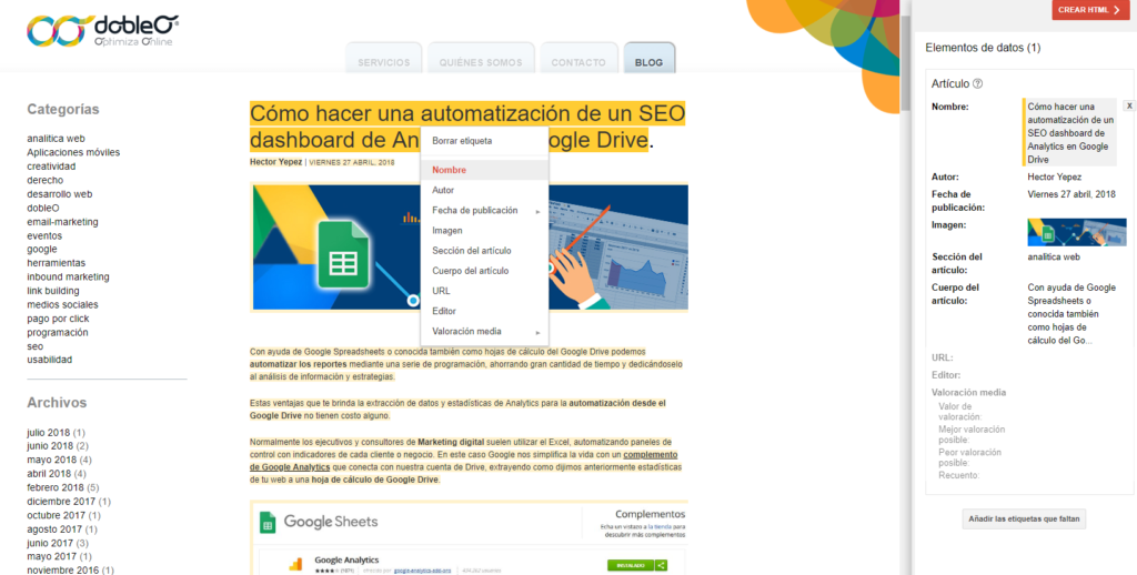 datos estructurados ejemplo 1